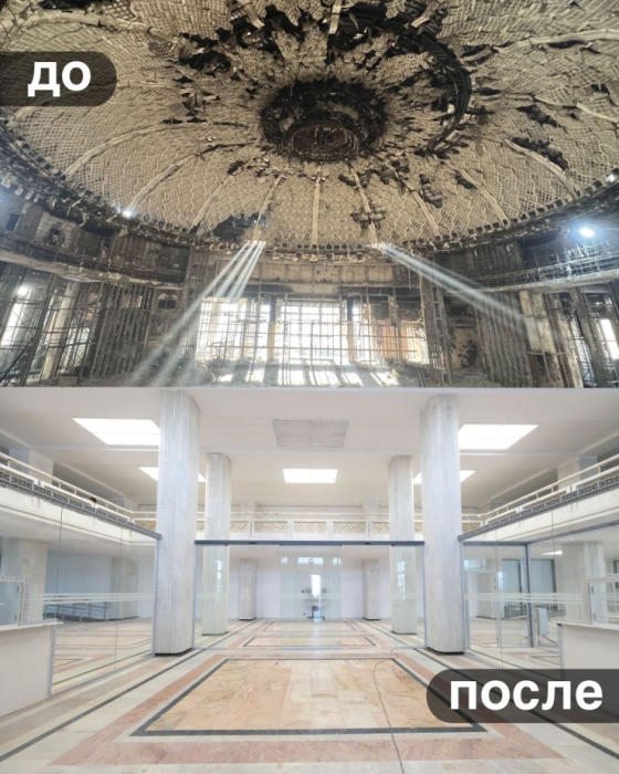 Сгоревший в Кантаре акимат Алматы отремонтировали: фото до и после