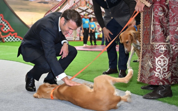 Токаев показал Макрону как играть в асык-ату Токаев показал Макрону как играть в асык-ату