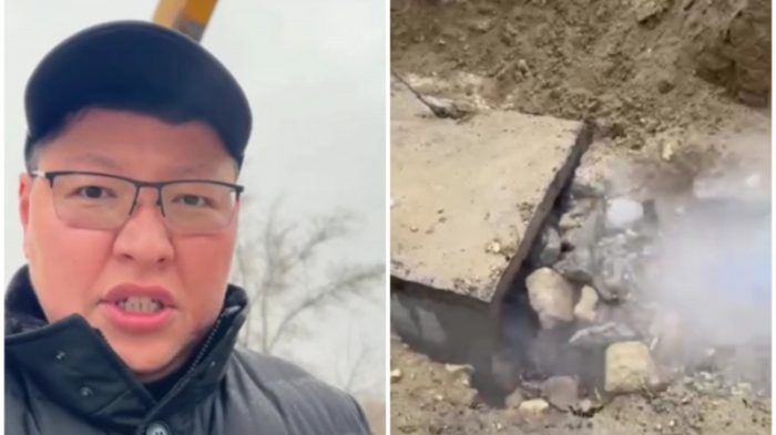 Порыв трубы нарушил теплоснабжение Актау Порыв трубы нарушил теплоснабжение Актау