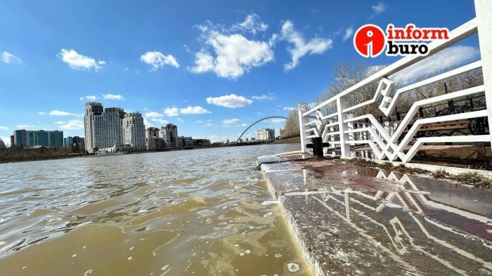 Как выглядит разлившийся Есиль в Астане
Как выглядит разлившийся Есиль в Астане