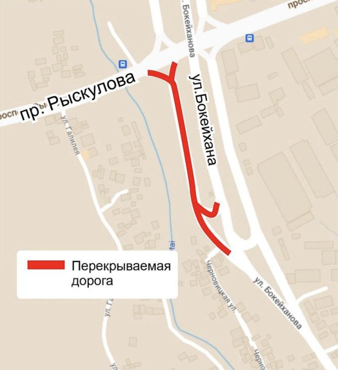 
Движение на развязке Рыскулова &ndash; Бокейханова временно ограничат в Алматы
