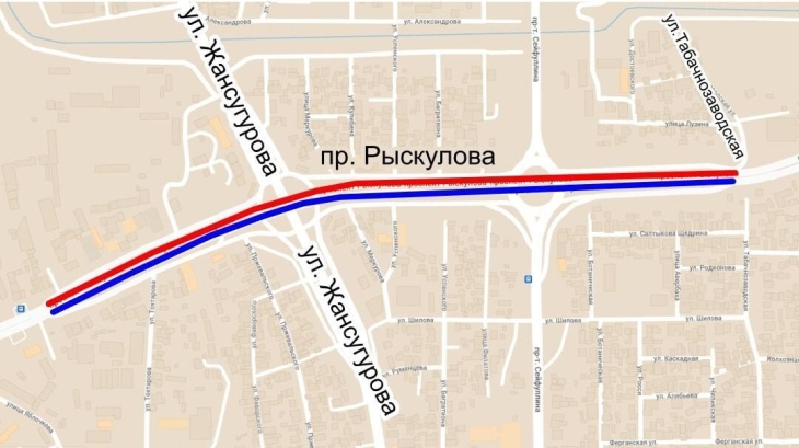 В Алматы перекроют участки транспортной развязки на проспекте Рыскулова
В Алматы перекроют участки транспортной развязки на проспекте Рыскулова