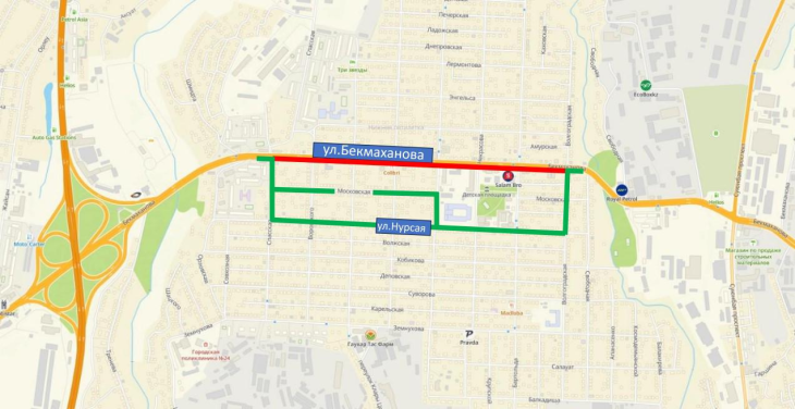 Одну полосу движения по улице Бекмаханова перекроют в Алматы на месяц
Одну полосу движения по улице Бекмаханова перекроют в Алматы на месяц