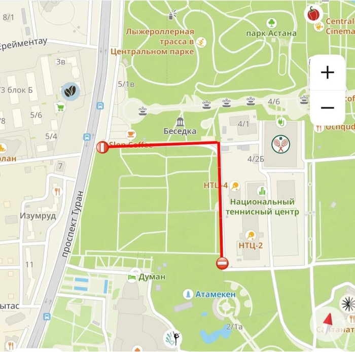 Дорогу внутри Центрального парка временно закроют в Астане
Дорогу внутри Центрального парка временно закроют в Астане