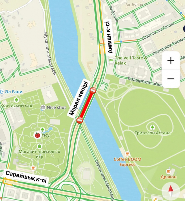 Движение на мосту Марал в Астане частично ограничили до 8 сентября
Движение на мосту Марал в Астане частично ограничили до 8 сентября