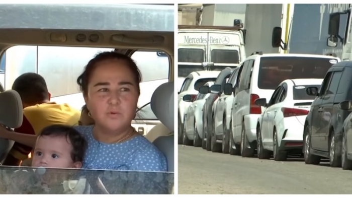 "Два-три авто в сутки пропускают". Пробка на границе со стороны Кыргызстана растянулась на километры