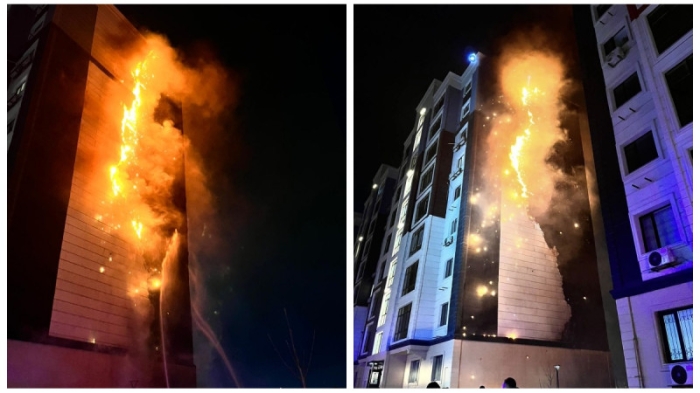 Девятиэтажка вспыхнула после запуска фейерверков в новогоднюю ночь в Атырау Девятиэтажка вспыхнула после запуска фейерверков в новогоднюю ночь в Атырау