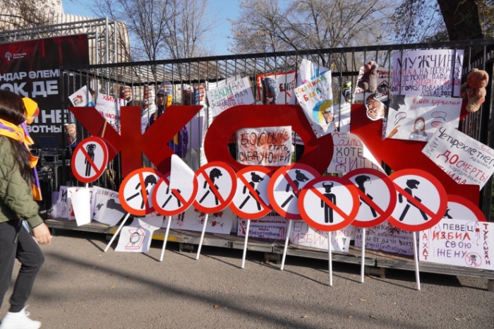 "Хватит закрывать глаза на насилие": митинг прошел в Алматы