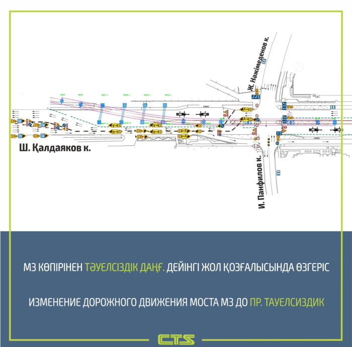 
Передвижение по мосту в Астане будет ограничено из-за строительства LRT
